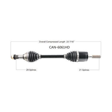 Wide Open Heavy Duty CV Axle CAN AM HD FRONT LEFT MAVERICK TRAIL 800/1000 18-20 CAN-6061HD